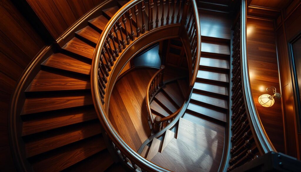 Escalier en bois entretenu