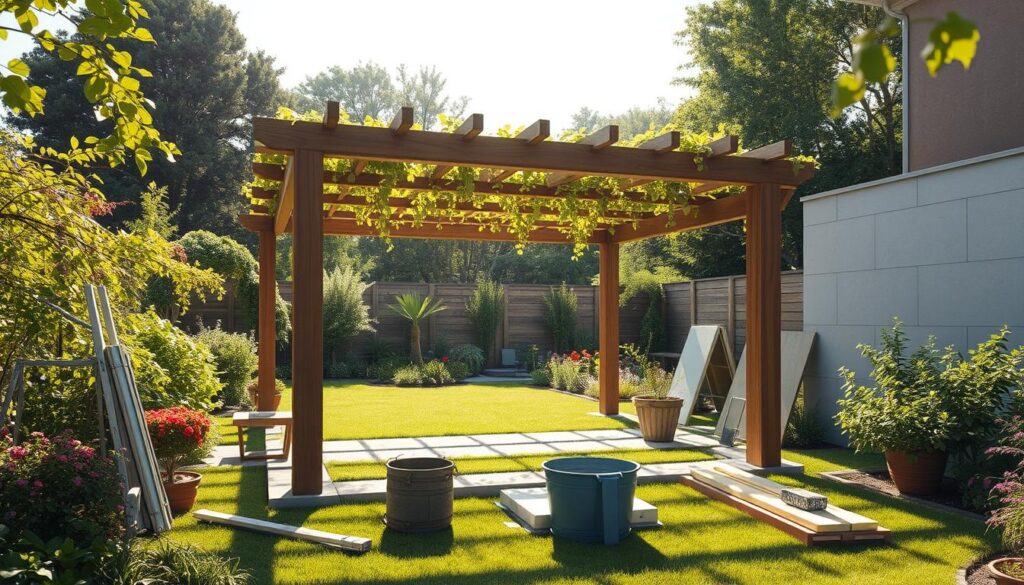 Installation pergola extérieure