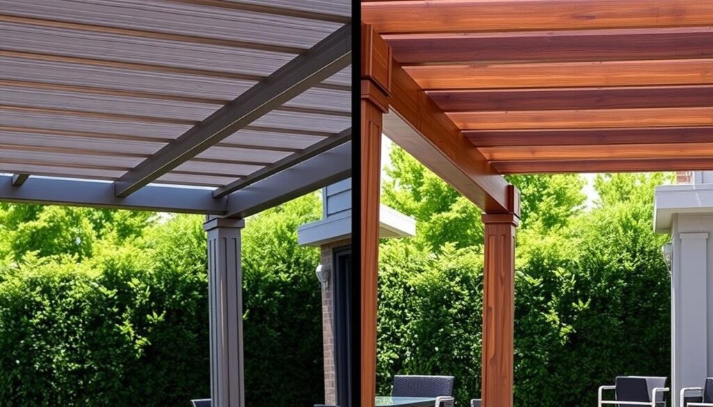 Pergola aluminium et bois comparaison